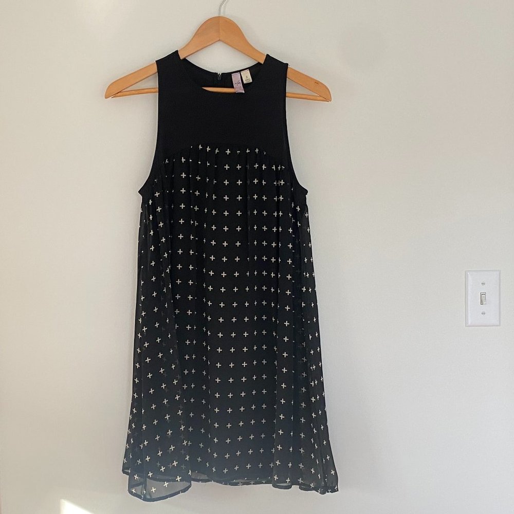 Francesca's Alya Black and White Printed Dress